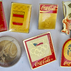 6 VANHAA Merkkiä Olympia 1980-1988 Coca-Cola Metallia - pikkukuva 1