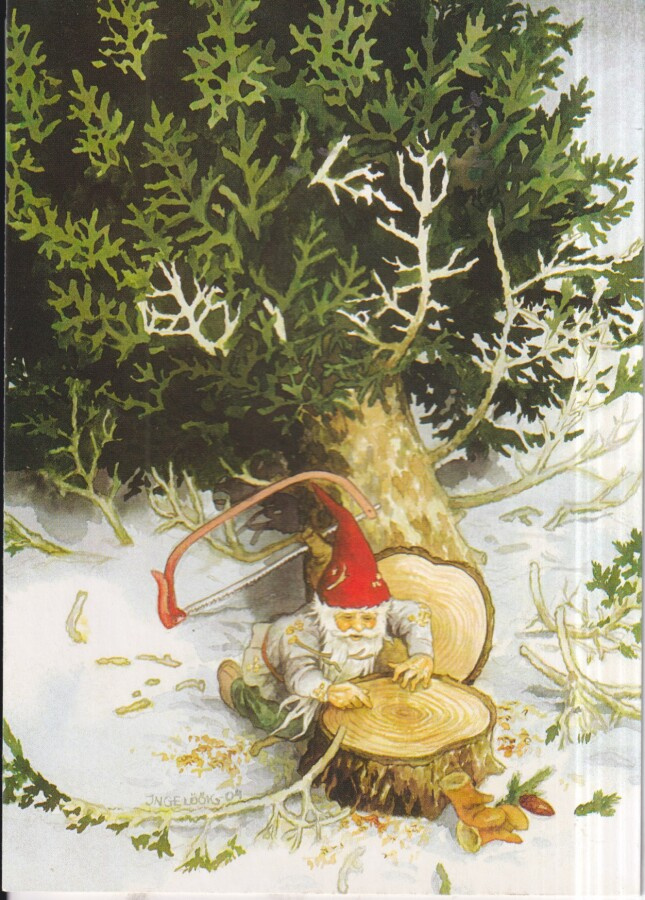 Inge Löök /215, Tonttu laskee vuosirenkaita,      e208