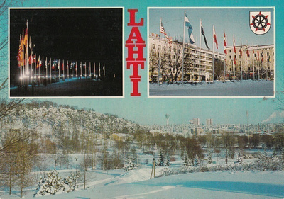 Lahti.  sommitelmakortti  väri, vaakuna   p147