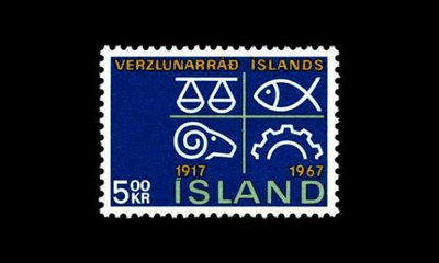 Islanti 412 ** Kauppakamari 50 v (1967)