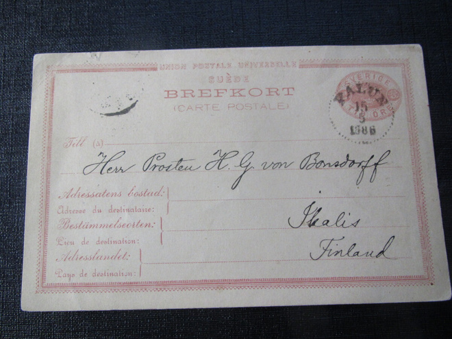 10 öre 1886 Ehiökortti. Brefkort .Ruotsi- Sweden