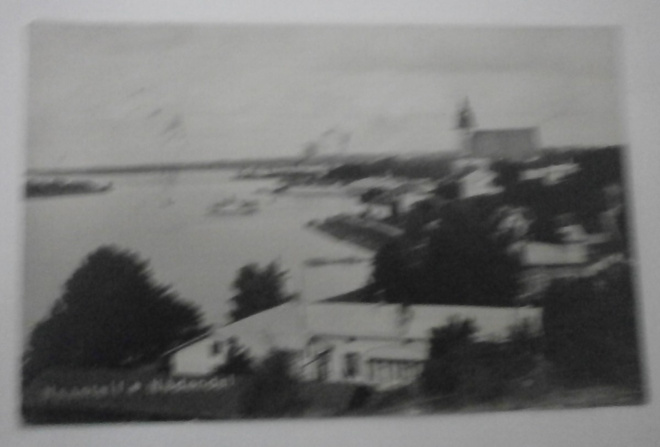 Naantali, Kaivohuone, kirkko ja satamaa, vanha mv pk,p. 1935