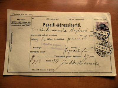 1917 Jkl Yhtyneiden suom puolueiden vaalitmk os kortti