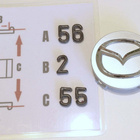Mazda vannekeskiöt – Vakiologo, Kromi-Hopea – 55mm (4kpl - pikkukuva 5