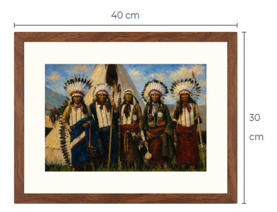 Uusi Intiaani art print kehystetty 30 cm x 40 cm