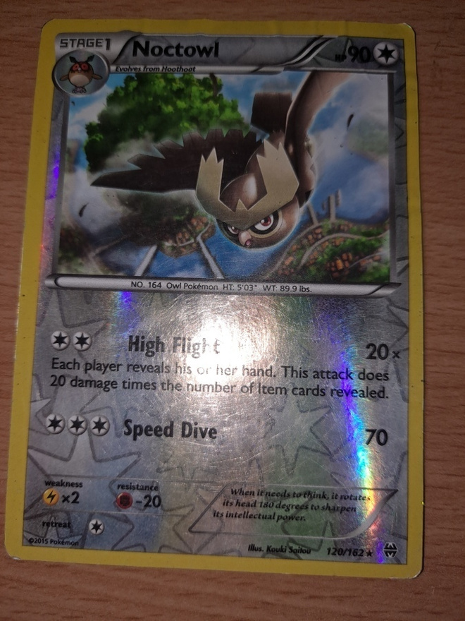 Noctowl 120/162 RARE Reverse Holo - XY Breakthrough