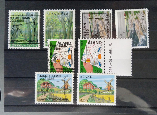 Ahvenanmaa, julkaisut 1985-86, postituoreena ja leimattuina