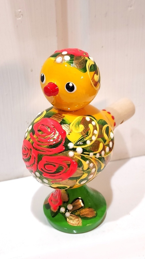 KAUNIS KÄSITYÖNÄ TEHTY KUKKOPILLI / PUUPILLI / LINTUPILLI