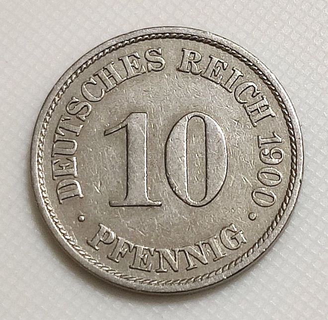 Saksa 10 Pfennig 1900A
