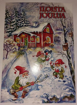 Joulukortti kiiltopinnalla
