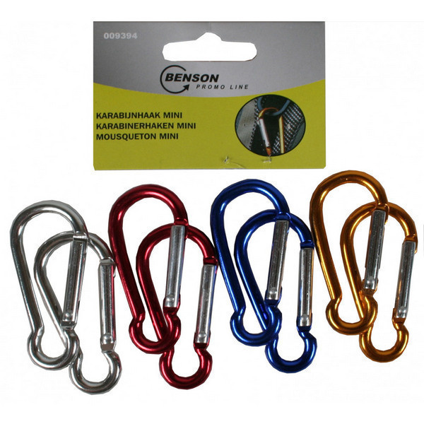 Benson Mini Karbiinikoukut, 45mm, 8 kpl pakkaus *UUSI*