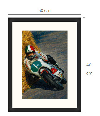Uusi TT moottoripyörä art print kehystetty 30 cm x 40 cm