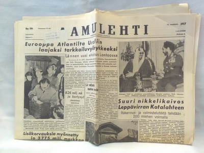 Aamulehti 3.8.1957 + sunnuntailiite