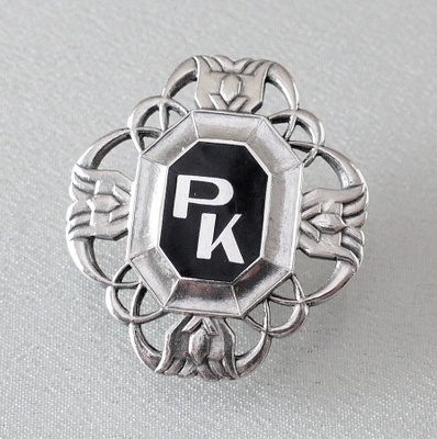 PK - Valtion Palopäällystö koulun kurssimerkki v.1936, hopea