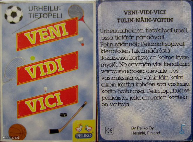 VENI VIDI VICI Urheilutietopeli kortit