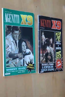 2 kpl Agentti X9 -lehtiä Not 7/1986 ja 7/1987