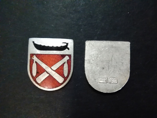 Keuruu vaakuna hopea  emali 12 x10 mm leimattu