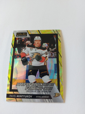 23-24 OPC Platinum Neon Yellow Surge #223 Pavel Mintyukov MR