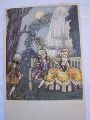 VANHA Postikortti Art Deco Singeerattu 1920-l