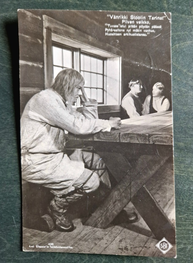 Vänrikki stolin tarinat vintage Postikortti