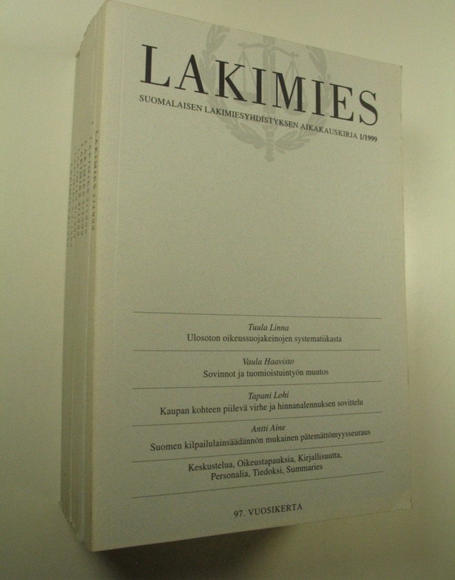 Lakimies, 97. vuosikerta (1999), numerot 1-8 (numerot 6 j...
