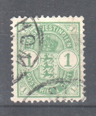 Tanskan Länsi-intia 1900 1C merkki         Vanhaa
