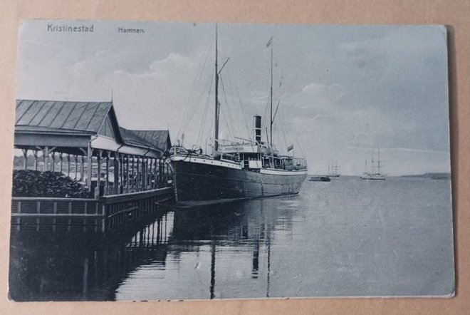 Kristiinankaupunki, satamaa, laivat, mv pk, p. 1907