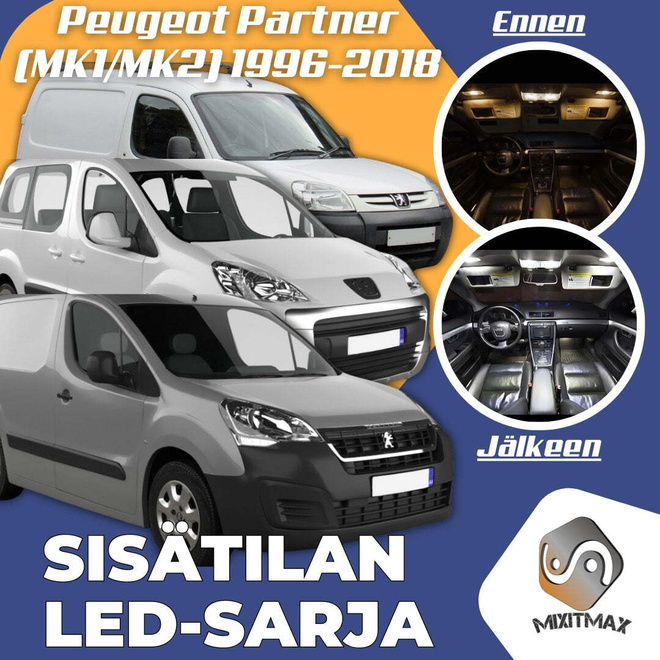 Peugeot Partner Sisätilan LED-sarja 7-osainen