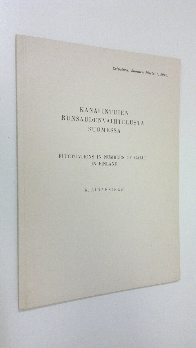 K. Airaksinen : Kanalintujen runsaudenvaihtelusta Suomess...