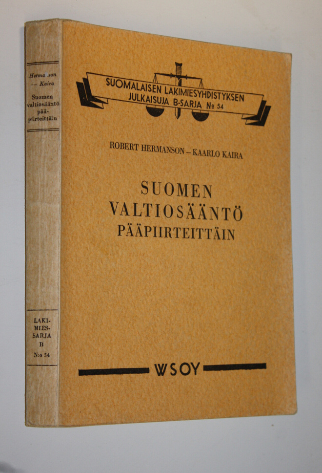 Robert Hermanson : Suomen valtiosääntö pääpiirteittäin