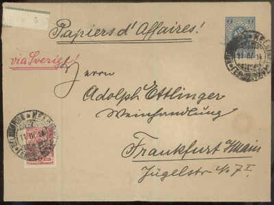 1914 asiakirjoja lähetys Saksaan