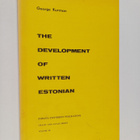 George Kurman : The development of written Estonian - pikkukuva 1