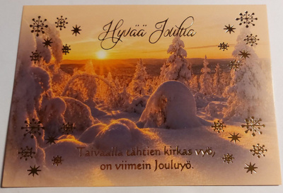 Hopea/Kultafolioitu joulukortti