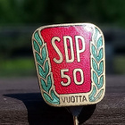 SDP 50 vuotta emalinen neulamerkki. Halkaisija - 19 mm. - pikkukuva 4