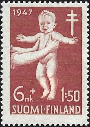 1947 Tuberkuloosi merkki 6 + 1:50 mk ** LaPe 337