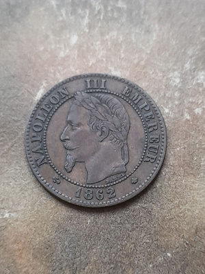 Ranska 2 centimes 1862 A