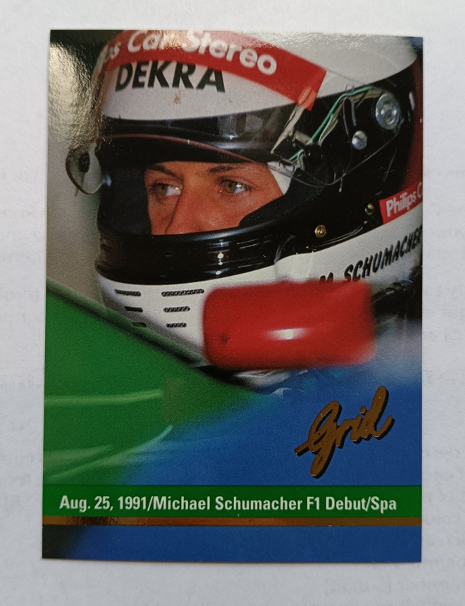 1992 Grid Motorcard #194 Michael Schumacher Rookie