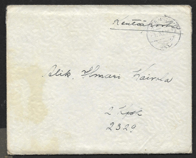 Postilähetys - kenttäpostia Joensuu 1.11.41