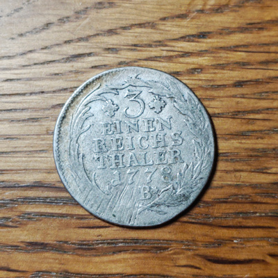 1/3 Reichthaler 1778, Fredrik II, Preussi, Ag