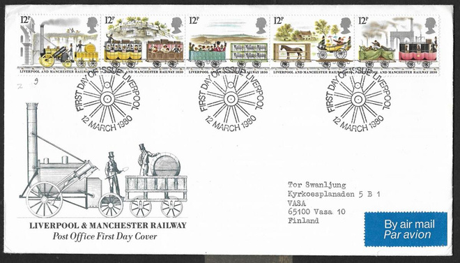 Englanti - 150v rautatie ... 1980 FDC (Mic.830-834)