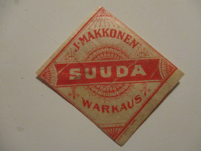 JUOMA ETIKETTI - SUUDA J.MAKKONEN WARKAUS (K16-S94)