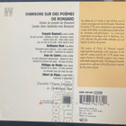 Chansons sur des poemes de Ronsard cd - pikkukuva 2