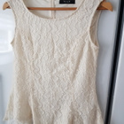 Valkoinen Vila Pitsitoppi / Toppi Peplum - koko S - pikkukuva 1