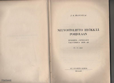 Hannula: Neuvostoliitto hyökkää Pohjolaan, SK 1944, sid., K3