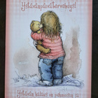 tyttö halaa nallea: sign?,Ystäväkortti, kulkenut 2015 - pikkukuva 1