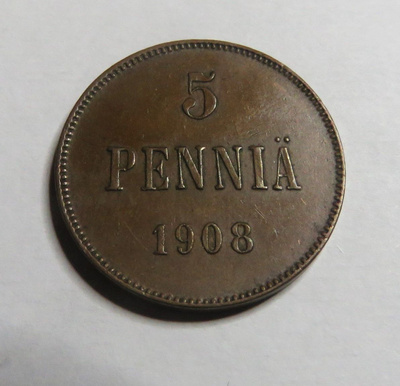 5 penniä 1908