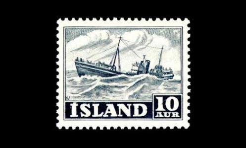 Islanti 263 ** Yrken och vyer 10 aur (1950)