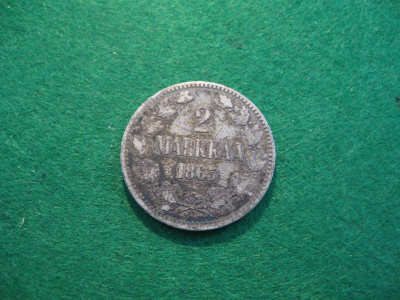 2 markkaa 1865 - hopeaa