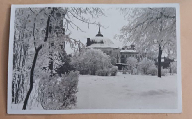 Viipuri, puistoa ja Pyöreä torni, talvikuva, p. 1929