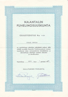 OKK 1983 Naantalin Puhelinosuuskunta